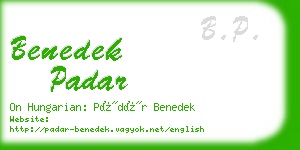 benedek padar business card